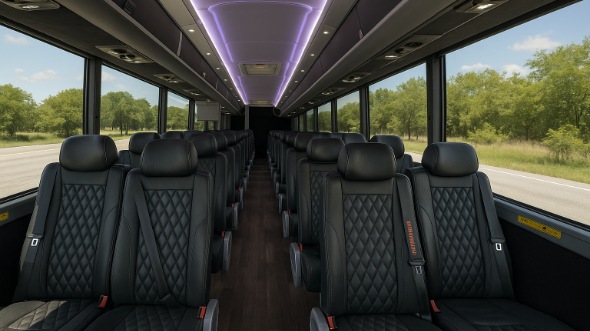 Interior of Charter Bus Company Des Plaines's 18 Passenger Minibus in Des Plaines
