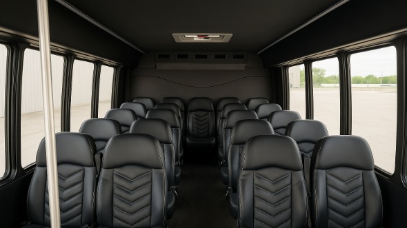 Interior of Charter Bus Company Des Plaines's 20 Passenger Mini bus in Des Plaines