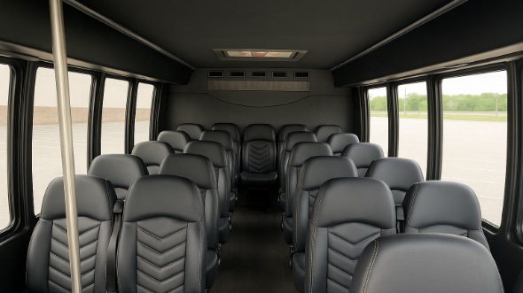 Interior of Charter Bus Company Des Plaines's 35 Passenger Minibus in Des Plaines