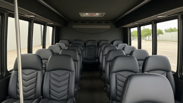 des plaines 20 passenger minibus inside