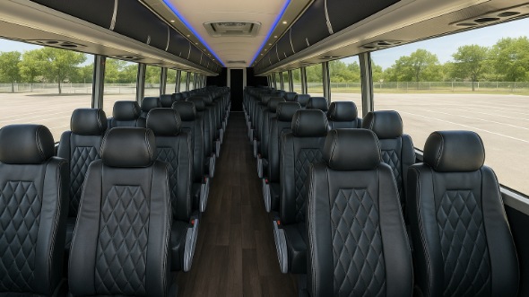 des plaines 50 passenger charter bus inside