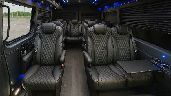 des plaines sprinter van with driver inside